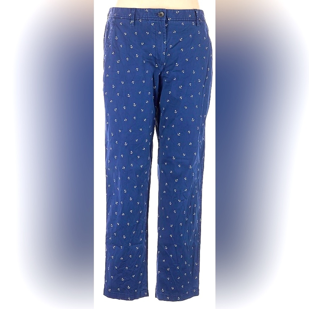 Talbot’s Blue Anchor-Patterned Relaxed Chinos